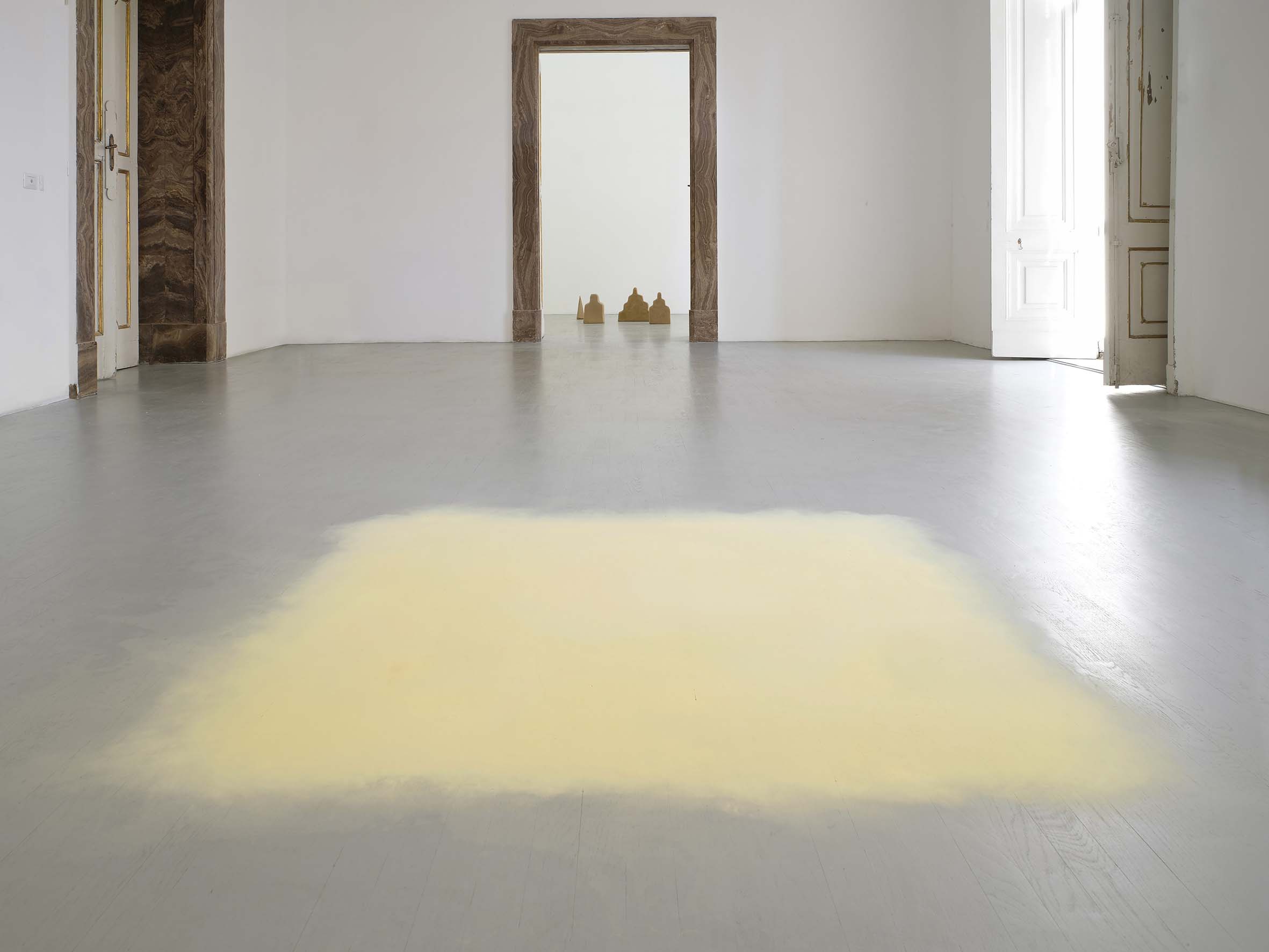 Wolfgang Laib artist pollen nature alfonso artiaco honey
			pollen beeswax rice3