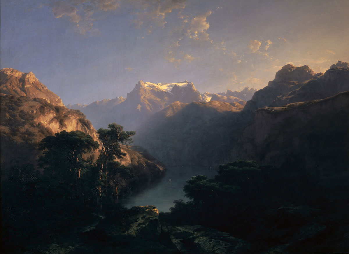 Alexandre Calame mountain swiss mountain exhibition
			kunstmuseum basel platform green nature landscape 